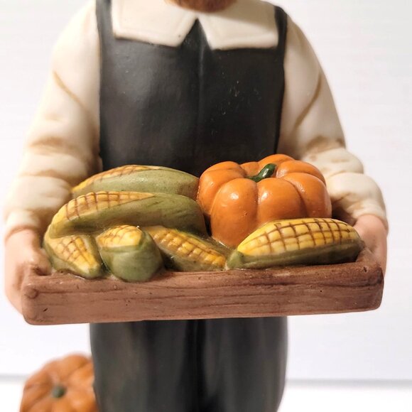 Home Interior Rewards of the Harvest 2 Porcelain Pilgrim Figurines Thanksgiving - Picture 7 of 12
